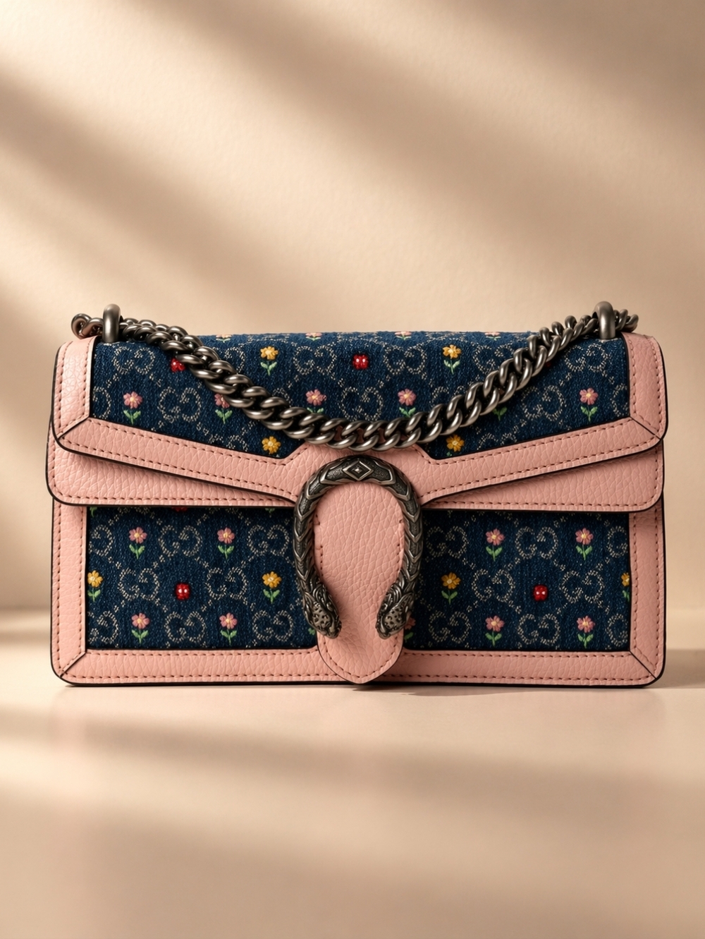 Authentic Gucci Dionysus Blooms GG Supreme Leather Shoulder Bag New